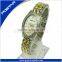Oval Dial Fashion Design Two Tone Plating Steel Wrist Watches