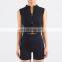 New Seamless Yoga Women Casual Sleeveless Double Zipper Crop Top Scrunch Butt Short Sets