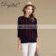 100% Cashmere Vertical Striped round Neck Women's Sweater Knitted Winter OEM Supply