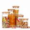 Kitchenware Wholesale Glass Sugar and Snacks Storage Jar with Bamboo Lids