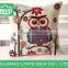 hot sell cute owl printing 45cm*45cm square linen pillow