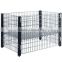Hot sale light duty folding wire mesh rolling cage container with 2" PVC casters