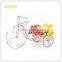 Round White Small Bike Shaped Garden Basket Flower Pot