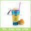 Double Wall Plastic Snack Cup With Straw