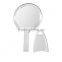 Transparent frame 5X magnifying cosmetic handheld mirror