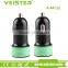 veister high quality full aluminium 5v 2.4asingle usb car charger dc12-24v