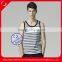 Custom Wholesale 100% Cotton Mens Yarn Dyed Tank Top Singlet
