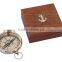 Stylish solid brass compass - Beveled Lensatic Compass w/ Rosewood Box 13409
