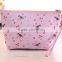 Forest Fresh Design Large Volume PU Leather Cosmetic Bag With Handle for Travel Storage