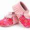 OEM Manufacturer Flowers PU Upper Genuiner Leather Material Baby Shoes Girl