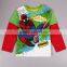 2-6Y (T2116#Blue&Green)Baby wear kids long sleeve t shirts with spiderman print