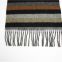 Colorful Stripe Pure Wool Scarf with Fringe