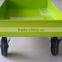 green tool trolley with handle and wheels