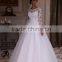 ASAP-12 Real Photos Lace Appliques Scoop neck Ball Gown Zipper Back Long Sleeves Wedding Dresses 2016