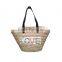 2016 Summer fashion seagrass natural straw bag with leather handle