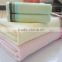 100% cotton soft terry plain color bath towel with stripes broder dobby border bath towel with stripes