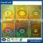 Popular leaf design yellow flashing embossed removable hologram sticker