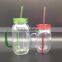 glass mason jar with handle