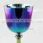 violet titanium quartz crystal singing Grail bowl with handle or stand and seven color