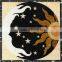 Public bathroom floor designs natural marble black waterjet star pattern