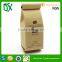 Custom design DIY ziplock flat botoom kraft paper coffee bags with tin tie