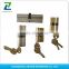 double normal computer brass handle electric cabinet master euro profile tubular key door handle round lock cylinder with knob