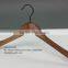 The HEAD deep color curved wooden hanger large size high quality top hanger for wholesale