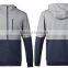 plain contrast 2 colors zipper sports hoodies for men's tracksuits