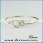 New Summer Fashion Rhinestone Glass Beads Charm Bracelet Copper Brass Bangle