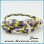 Bright silver anchor hook bracelet with color nylon rope bracelet