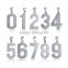 2016 Fashion square nameplate pendant necklace inlaid number charm in 316L stainless steel
