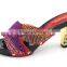High heel women slipper colorful rhinestones decoration sandals for young lady