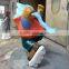Fiberglass frog cartoon man sculptrue