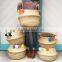 Seagrass baskets with colorful pompoms/ Foldable seagrass storage baskets