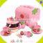 wholesale baby wooden birthday cake set toy, top fashion kids wooden chocolate cake, funny wooden birthday cake set toy W10B101