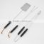 Black Rubber Handle Barbecue Tool Set With 3 Pieces of Tools Include Tong Spatula And Fork