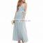 2016 simple design sleeveless long dress chiffon new style for women