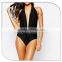 2016 Plunge Halter Neck Colour Block swimsuit for beautiful women sexy one piece bathing suits