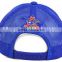2013 sport 6-panels mesh breathable spong blue baseball cap and hat with custom design