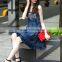 Summer fashion lace patchwork mexican embroidered women denim dress