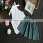 2107 new design kids clothes two pieces vintage linen girl boutique clothing fashion brand baby clothing set