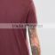 Street wear Men's Longline T-Shirt with Curved Hem in Red Hip hop T shirt 95% Cotton 5% Spandex Plain Long Drop T Shirt