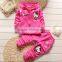 Girls fall with cap set new female baby cotton long sleeved casual children's clothing two sets