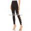 High waisted cut out design fashion ladies distressed workout leggings