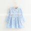 Spring style full printing girls kids long sleeve cotton dress