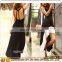 Sexy Women Summer O-Neck Backless Asymmetrical Hem Sleeveless Maxi Dress Black Vestitidos