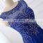 Elegant A Line Beaded Chiffon Royal Blue Long Evening Dresses Formal Evening Gowns LX351