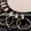 round led metal rubber keychain with multiple rings