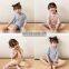 X1428/Kids Small Flower Print Sweet Pajamas Sleepwear Set High Quality Fresh Girls Boutique Clothing Set