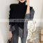 TWOTWINSTYLE Sweater For Women Turtleneck Long Sleeve Chic Knitting Pullovers Casual Patchwork Striped